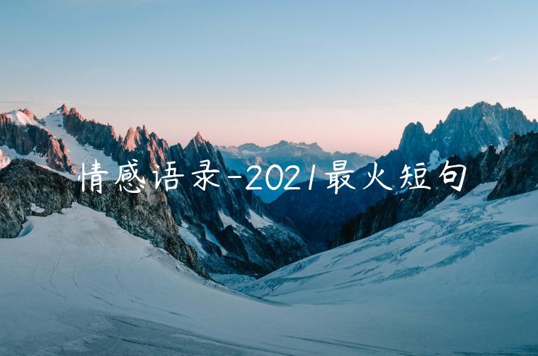 情感语录-2021最火短句